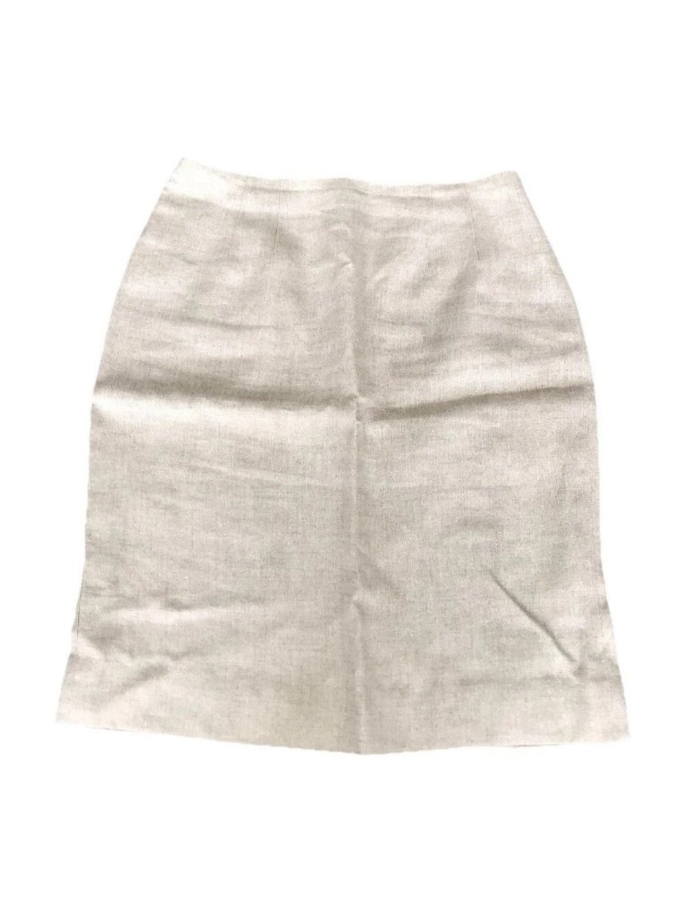 Sylvia Heisel 100% Linen Beige Oatmeal Cream Pencil Knee-Length Skirt Size Small